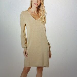 Lilly Pulitzer Sariya sweater dress in heathered sand bar metallic sz L